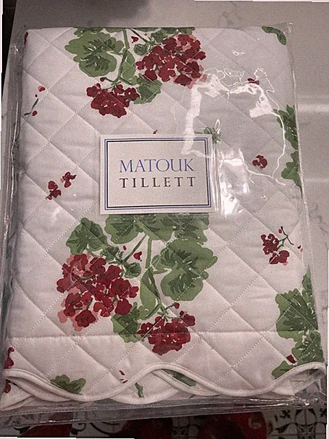 $245 Matouk Italy New 1pc King Sham Quilted 500TC Percale Geranium Scarlet