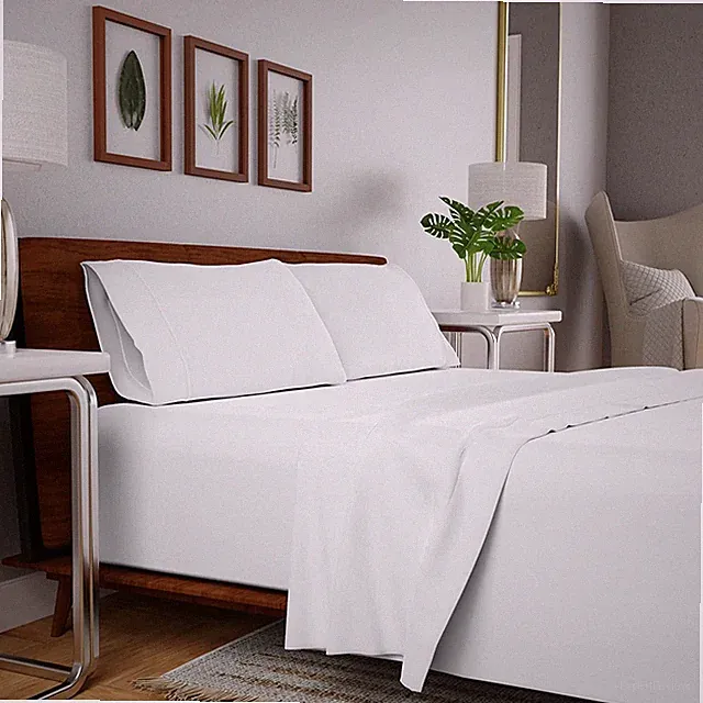 4 Piece PURITY HOME Organic Cotton Bedding Percale Sheet Set FULL Deep Pocket