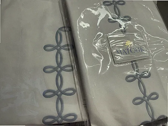 $480 Matouk Italy New (2) King Shams 500TC Percale Gordian Wedgwood