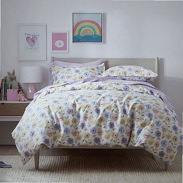 Company Kids™ Pastel Poppies Classic Cool Organic Cotton Percale Duvet Cover Set