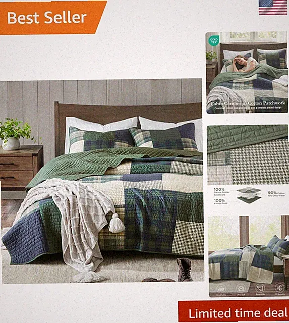 Cotton Quilt Set Reversible Coverlet Shams All Season Bedspread