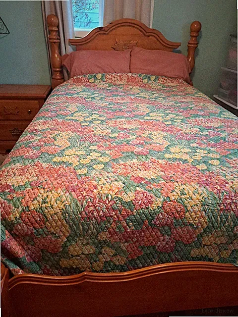 Cuddledown Monet Flower Garden Quilted Percale Coverlet Queen