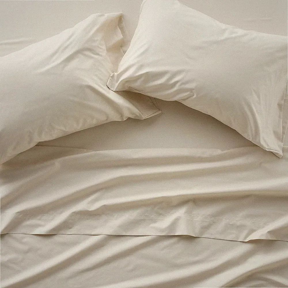 Full 400 Thread Count Percale Sheet Set Natural - Casaluna
