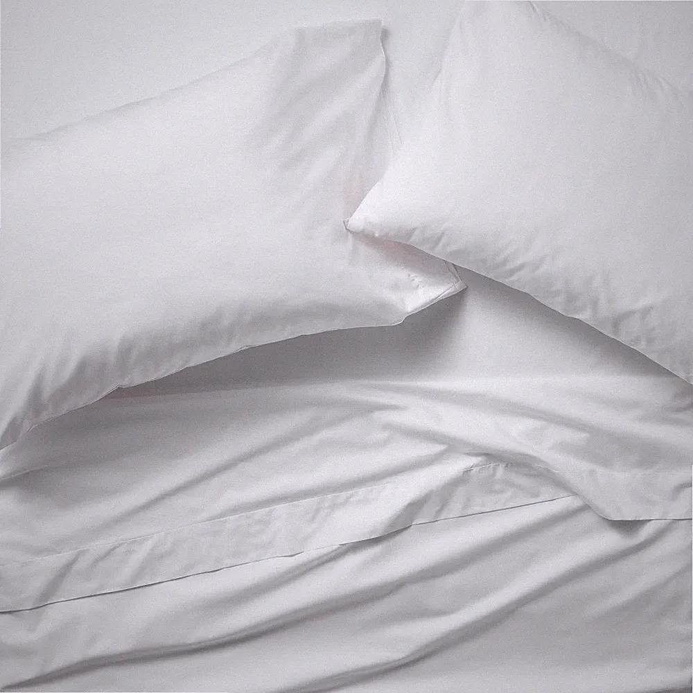 Full 400 Thread Count Percale Sheet Set White - Casaluna
