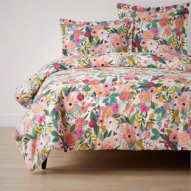 Garden Party Classic Cool Cotton Percale Duvet Cover - Multi, King/Cal. King
