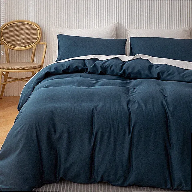 HeimenAogo Egyptian Cotton Duvet Cover Set King Size, Ultra Soft and Breathab...