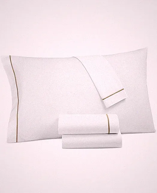 Hotel Collection Italian Percale 100% Cotton 300TC 4-Pc. White Full Sheet Set