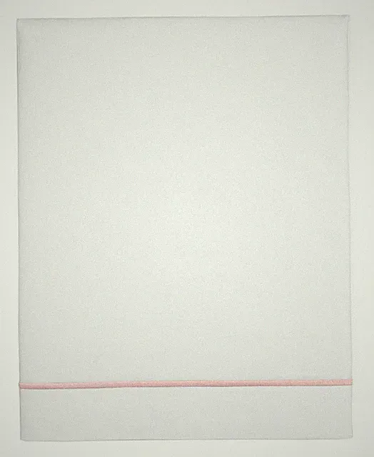 Hotel Collection Italian Percale Cotton King Flat Sheet White/Blush - NWT $235