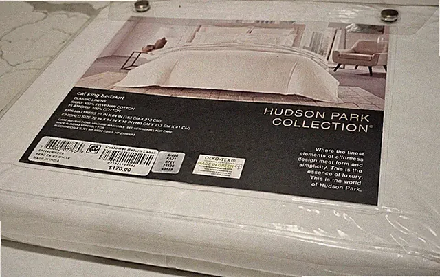 Hudson Park Collection Percale Cal King Bedskirt 100% Cotton White