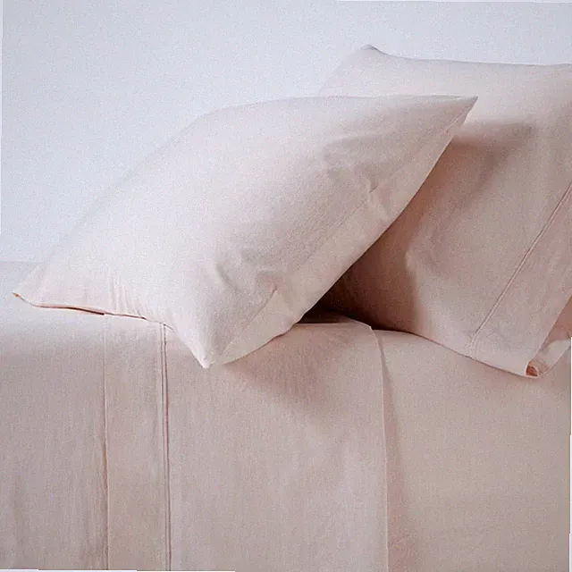 King 250 Thread Count Organic Percale Sheet Set Peach Chambray - Threshold