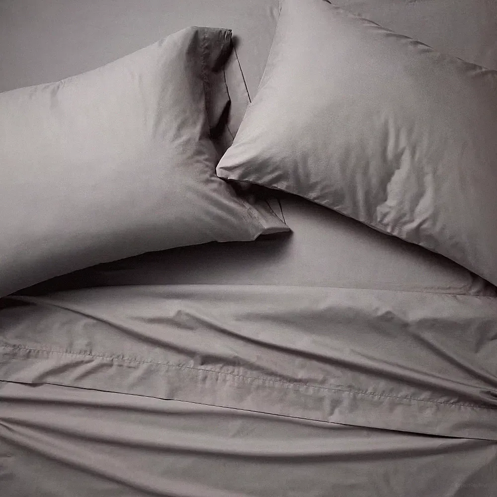 King 400 Thread Count Percale Sheet Set Dark Gray - Casaluna