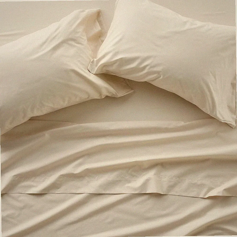 King 400 Thread Count Percale Sheet Set Natural - Casaluna