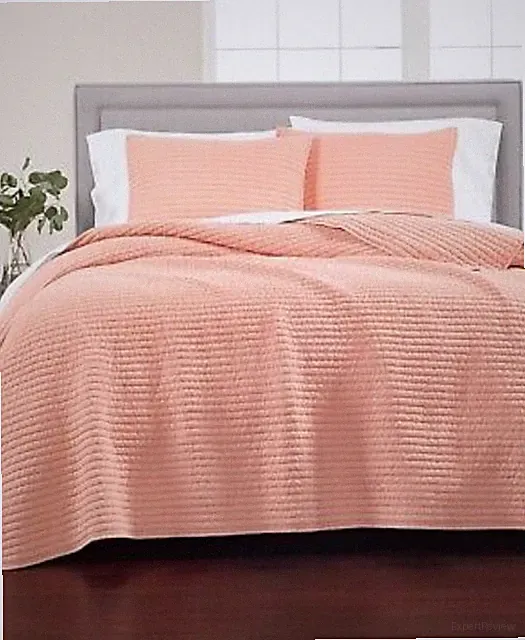 Martha Stewart Collection Washed Rice Stitch Cotton Percale QUILT ONLY FULL/QUEE