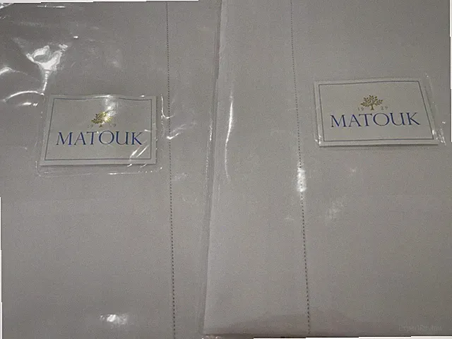 Matouk Italy New (2pc) Standard Shams Luca Hemstitch 500TC Percale White