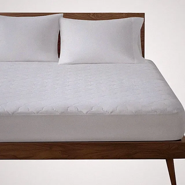 Mattress Pad Queen Cotton Quilted Fitted Pocket White Fits Up to 18"