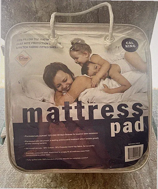 NEW Mattress Pad California King Percale Quilted Cotton Mattress Cover New