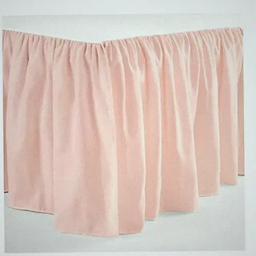 Queen Ruffled Bed skirt 18" drop - 50/50 Poly Cotton Percale - Peach (RTSF)