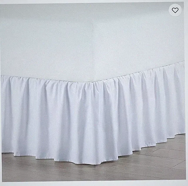 QUEEN Ruffled Bed skirt 18" drop - 50/50 Poly Cotton Percale - White (RTSG)