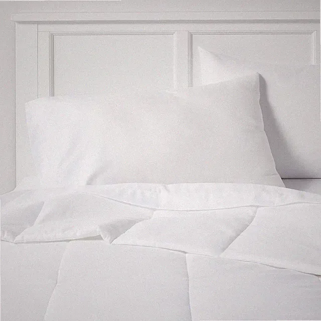 Room Essentials Percale Comforter Box Quilting Lightweight Fabric, White, King