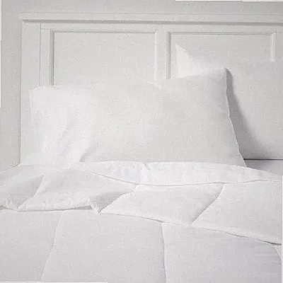 Room Essentials Percale Comforter Box Quilting Lightweight, White, Full/Queen