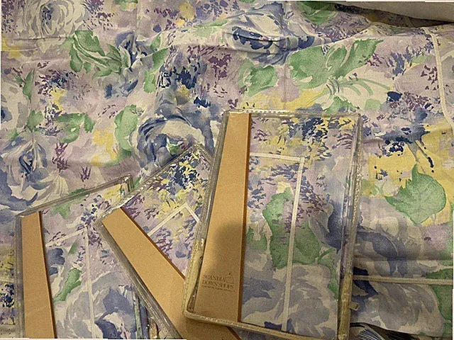 Scandia Down Italy NWT (5pc) Full Duvet cover Set 100% Printed Cotton Percale