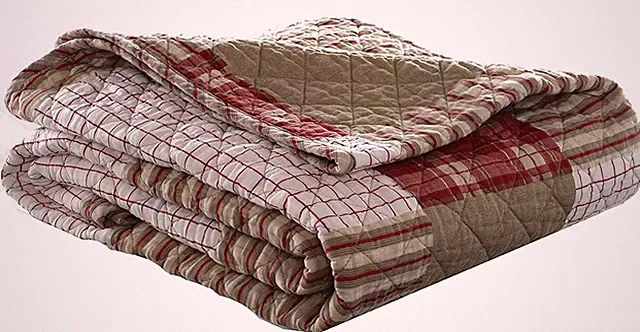 Throw Blanket, 100% Soft Cotton Percale Plaid Bedding, Throw Blanket for Couch