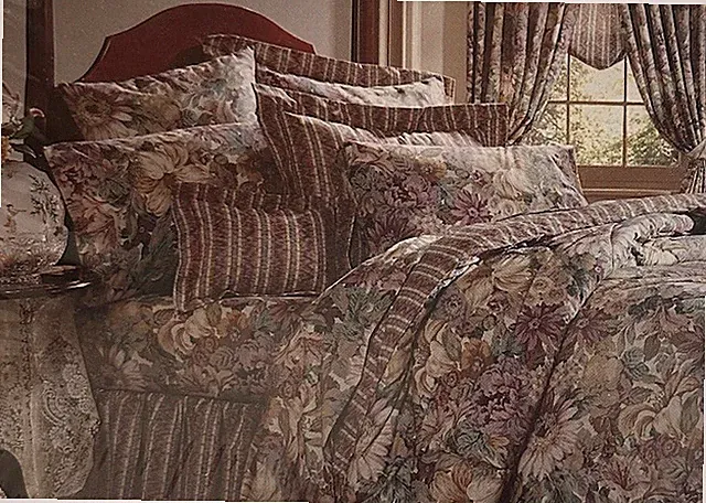 Vintage DAN RIVER AMERICAN HOME Stonebriar NO IRON PERCALE FLORAL FULL SET NIP