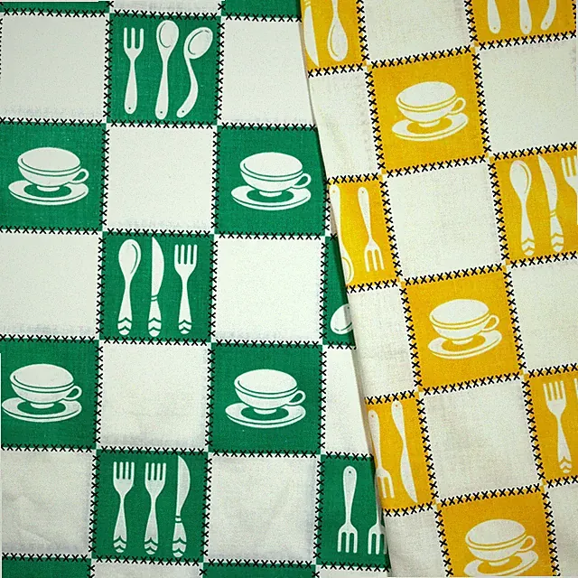 Vintage Diner Gingham Checked Fabric 2-PACK by ABC Fine Percale 100% Cotton